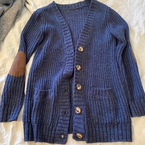 Dark blue knit cardigan